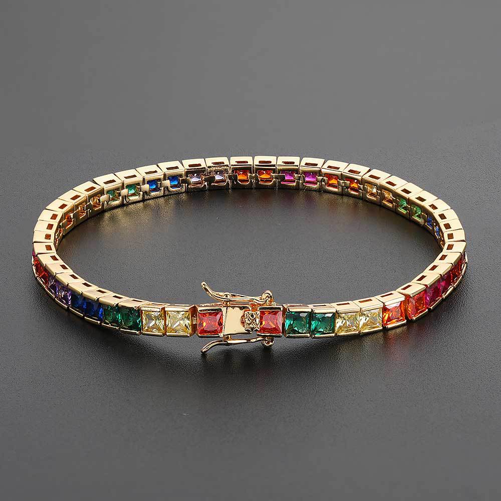 Colored Tennis Bracelet Square Zirconia Bracelet