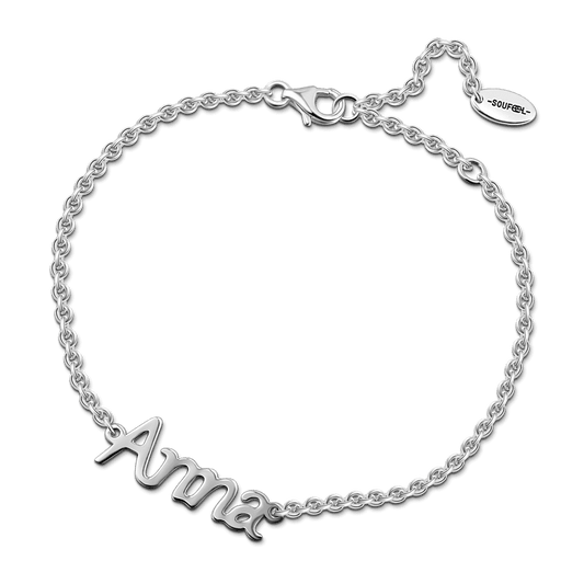 Personalized Name Bracelet Silver - Length Adjustable