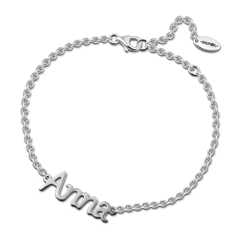 Personalized Name Bracelet 14k Gold Plated Silver - Length Adjustable