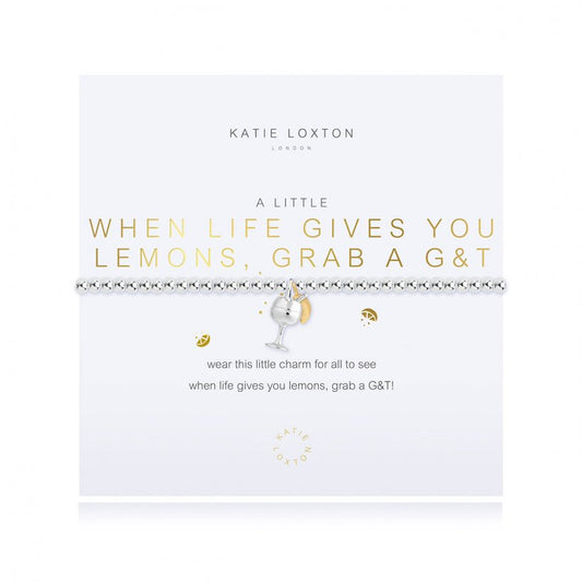 A Little When Life Gives You Lemons Grab A G&T Silver Bracelet