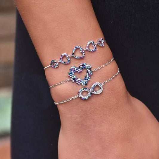 Arden Dark Colored Heart Bracelet