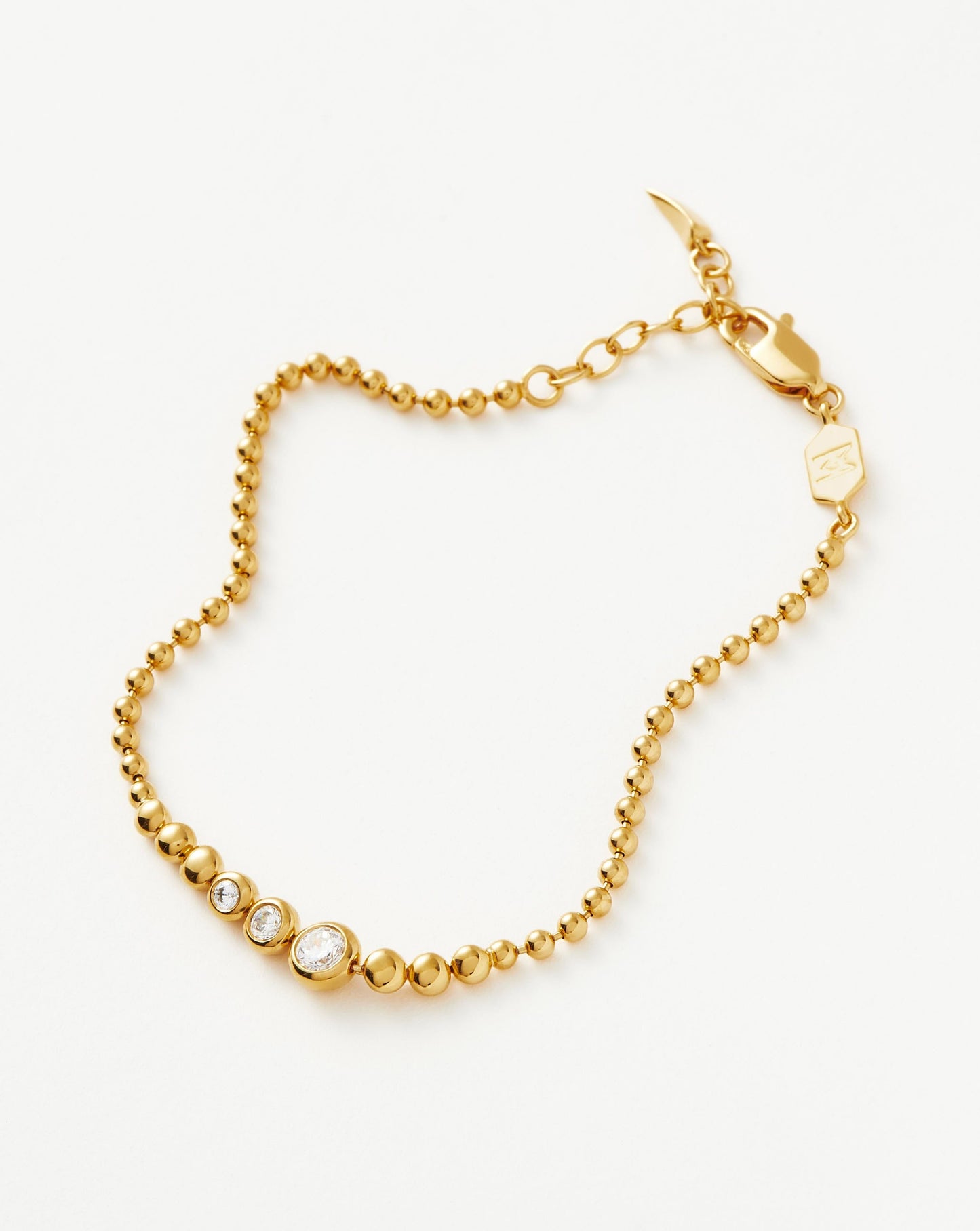 Articulated Reversible Stone Beaded Bracelet | 18ct Gold Plated Vermeil/Cubic Zirconia