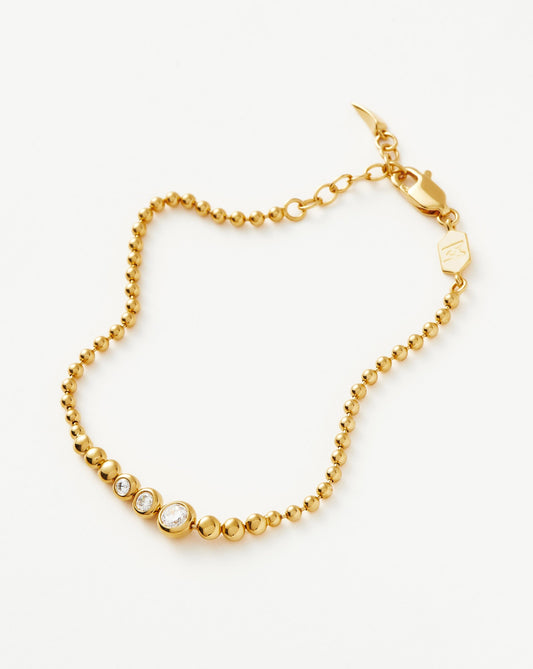 Articulated Reversible Stone Beaded Bracelet | 18ct Gold Plated Vermeil/Cubic Zirconia