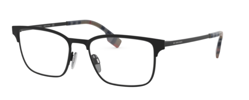 burberry be1332 optical prescription eyewear england fashion designer stylish glasses men male classic rectangular shape 1283 black simple clean sleek