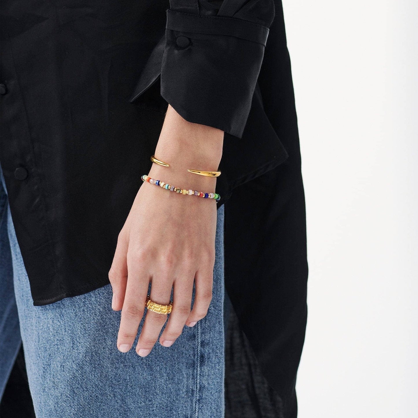 Beaded Bracelet | 18ct Gold Plated/Multi Beaded