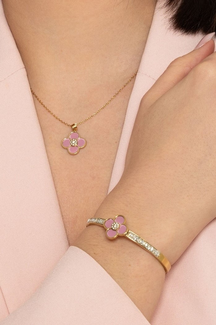 Pink Floral Bangle