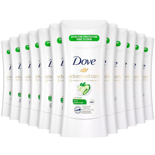 Dove Deodorant Stick, Advanced Care, Cool Essentials, Bulk - 2.6 Oz - 12 Pack