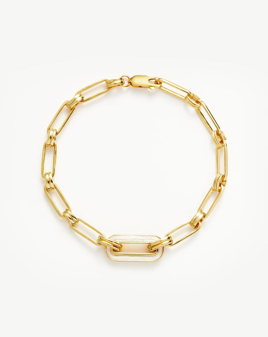 Enamel Haze Floating Pendant Chain Bracelet