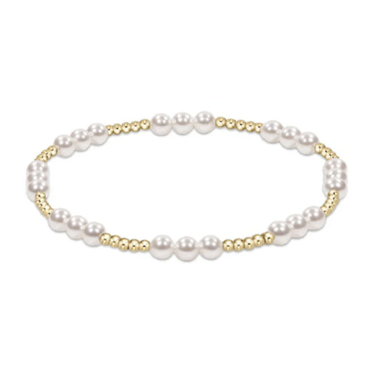 Classic Joy Pattern 4mm Bead Bracelet - Pearl