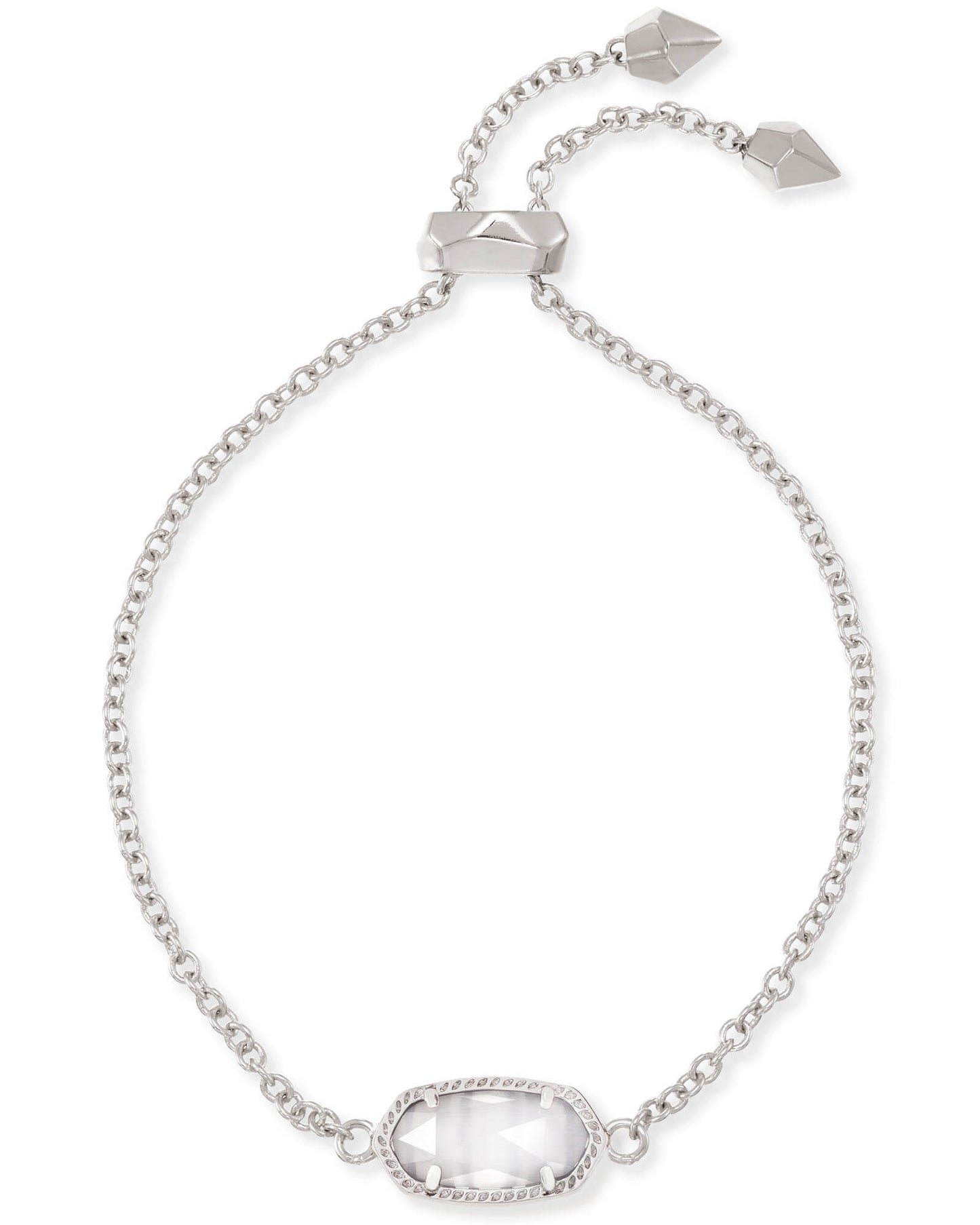 Elaina Rhodium - Slate Cat's Eye Bracelet