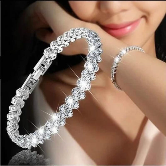 Fashion Women Silver Crystal Diamond Bracelet