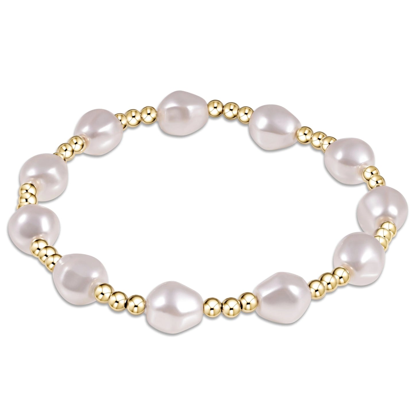 Admire Gold Bead Bracelet - Pearl