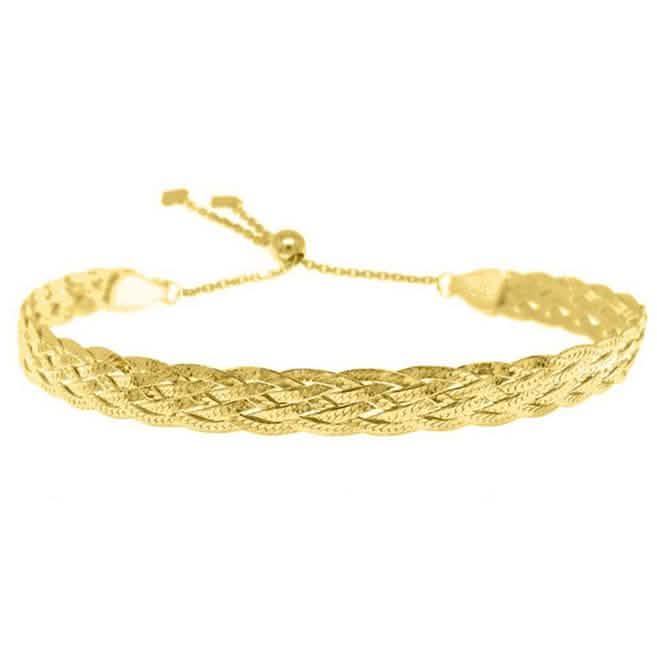 Italian Sterling Silver Adjustable Silver Bracelet Jewelry Gold - DailySale