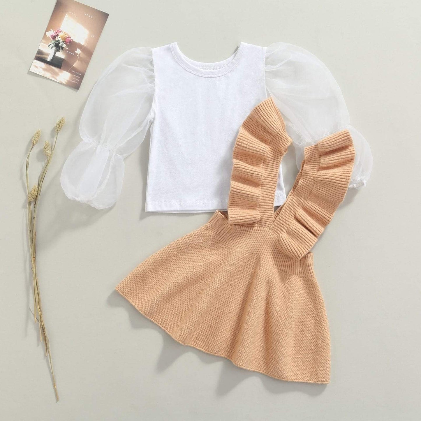 Girl's Clothing Sweater Suspender Skirt