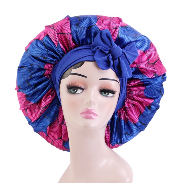 African Pattern Print Satin Bonnet