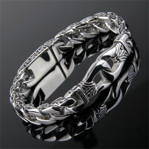 Men's Heavy Sturdy Stainless Steel Motorcycle Biker Chain Bracelet