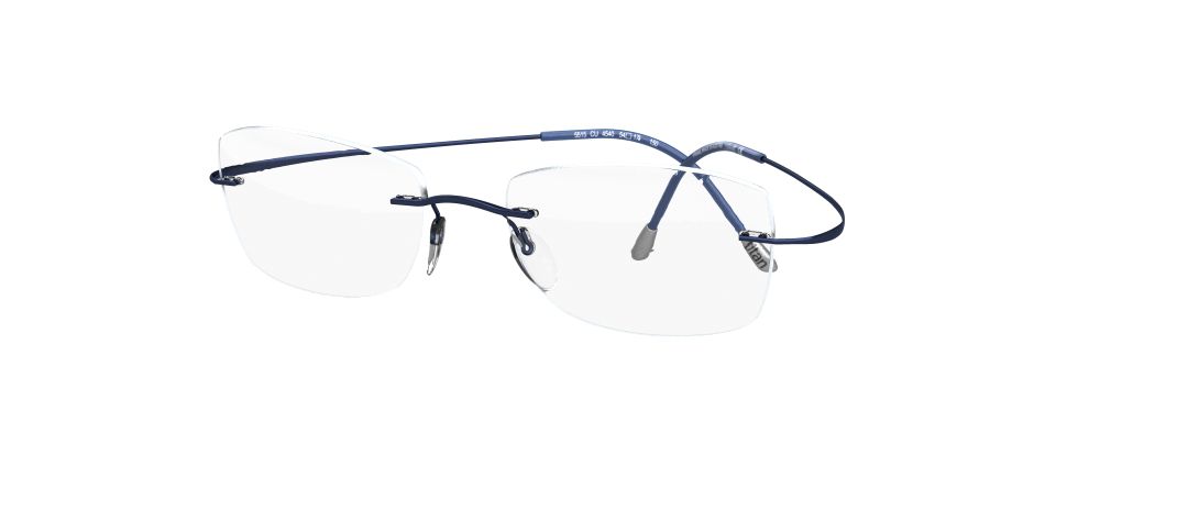 silhouette tma must 5515 optical prescription eyewear eyeglasses glasses rimless hingless screwless titanium made in austria lightweight classic original navy blue