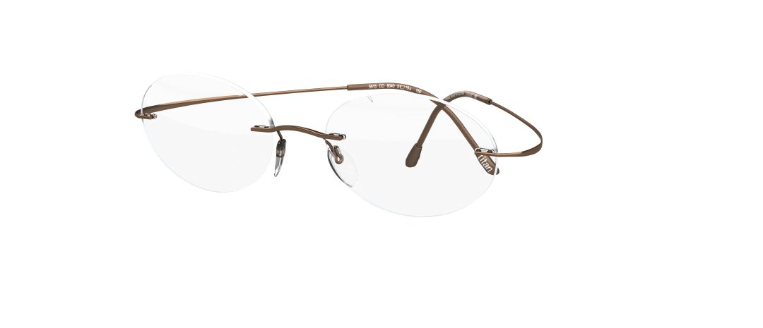 silhouette tma must 5515 optical prescription eyewear eyeglasses glasses rimless hingless screwless titanium made in austria lightweight classic original pinecone dark brown