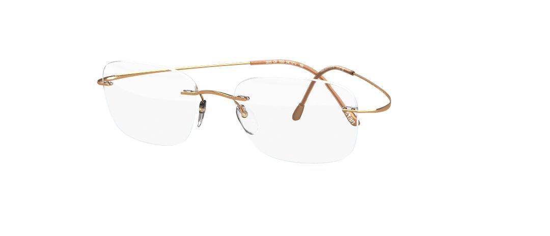 silhouette tma must 5515 optical prescription eyewear eyeglasses glasses rimless hingless screwless titanium made in austria lightweight classic original shiny gold