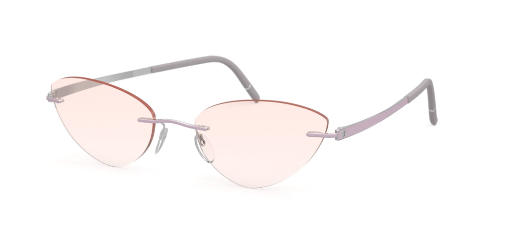 silhouette momentum 5529 optical prescription eyewear eyeglasses glasses, rimless titanium made in austria, screwless, silver violet