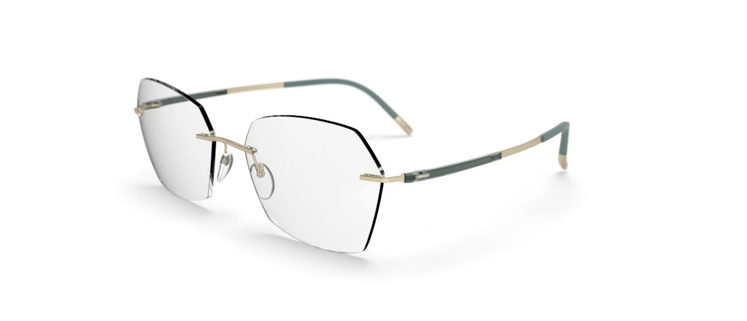 silhouette optical prescription rimless screwless made in austria titanium lightweight comfortable eyewear glasses unisex male female gold green