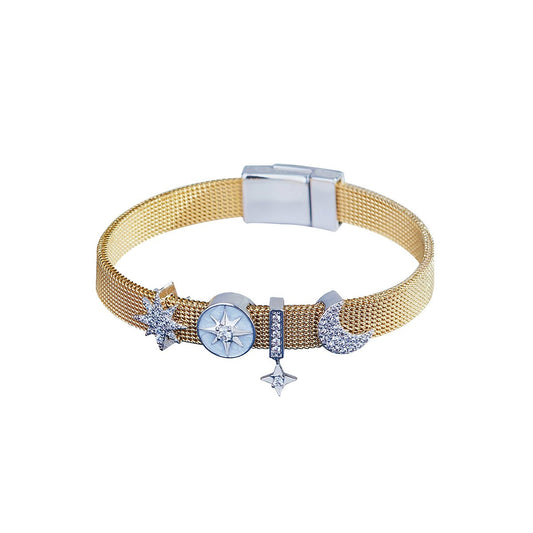 Star-Moon Compass Gold Bracelet
