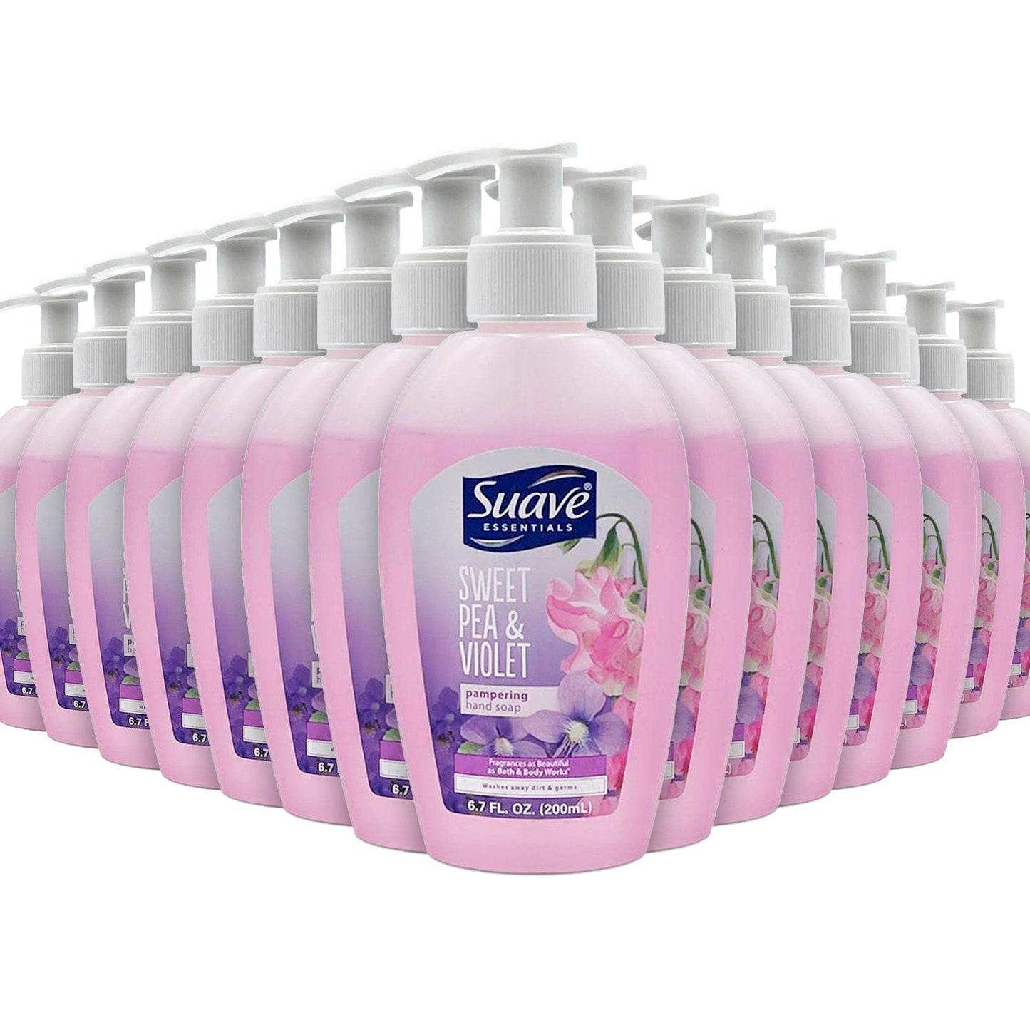 Suave Hand Wash Sweet Pea & Violet, Bulk -  6.76 oz / 200 ml - 24 Pack